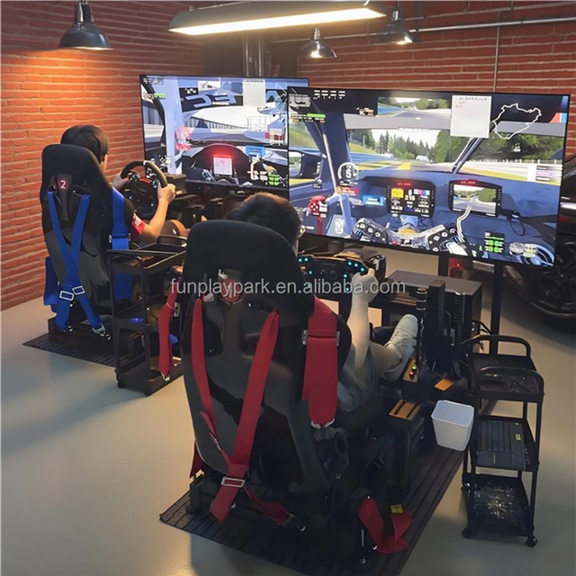 3 Three-Screen VR Car Racing Simulator with 6 DOF Motion Platform for Home & School Use