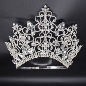 6.5" Beauty Pageant <strong>Crown</strong> AB Rhinestone Crystal Beauty Princess <strong>Tiara</strong> Party <strong>Personalized</strong> <strong>Crowns</strong> - Product Image 4