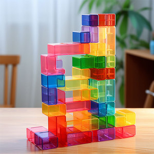 <b>Building</b> <b>Block</b> <b>Set</b> Colorful Plastic <b>Blocks</b> Educational Construction Toy For Kids 4-7 Years Unisex Play Kit - Product Image 5