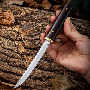 ใบมีดวากิซาชิคุณภาพสูงทำจากเหล็กกล้าไร้สนิม สีดำขนาดเล็ก มีดพกพาแบบปรับแต่งได้ พร้อมปลอกไม้แบบ OEM สำหรับมีดทำเองสำหรับกิจกรรมกลางแจ้ง - Product Image 3