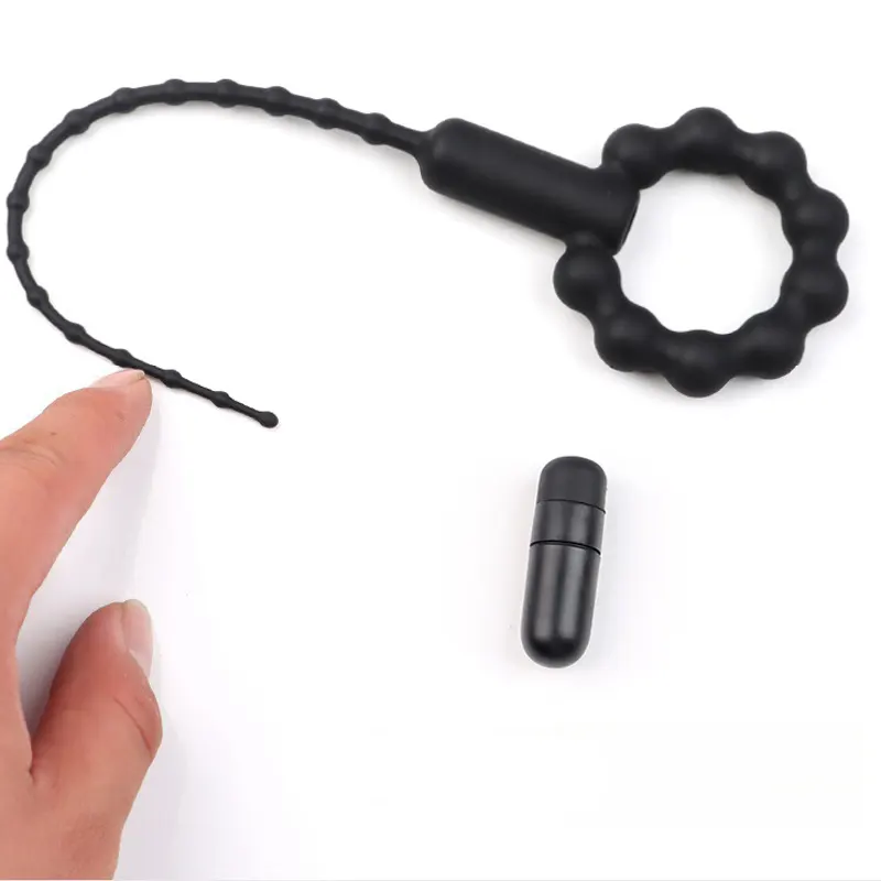 Dilatador uretral para pênis, plug estimulador do ponto G com vibradores tipo bala, cateter de masturbação para adultos e homens, brinquedo sexual