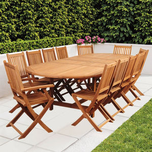 Ensemble de table à manger de jardin en bois massif pliable moderne pour villa et hôtel, résistant à l'eau, beauté naturelle, résistance durable - Product Image 1
