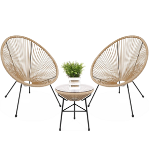 Ensemble de mobilier de <span class=keywords><strong>jardin</strong></span> en rotin PE durable, <span class=keywords><strong>chaise</strong></span> longue en osier et fauteuil œuf Acapulco pour l'extérieur, idéal pour les hôtels, les écoles et les parcs - Product Image 1