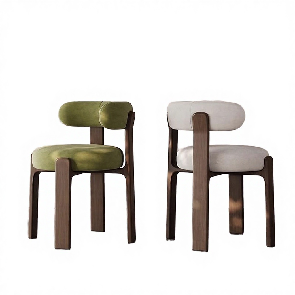 Modern Upholstered Dining Chair – Soft Fabric Bag Chair with Light Luxury Design for Apartment, Dining Room & Home Furniture - View 3