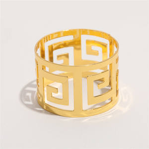 Géométrie Argent Or Serviettes Porte-Anneaux Boucle Pour Serviettes Anneaux & Accessoires Décoration de <span class=keywords><strong>Table</strong></span> de Fête de Mariage - Product Image 2