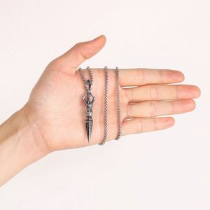 สร้อยคอเหล็กไทเทเนียมมนตราหกตัวอักษรวินเทจเครื่องประดับผู้ชายขายส่ง - Product Image 3