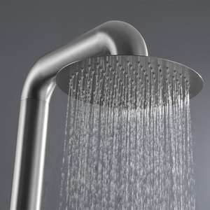 <span class=keywords><strong>Colonne</strong></span> de douche extérieure autoportante en acier inoxydable 304 avec robinetterie au sol et finition or brossé pour hôtels - Product Image 2