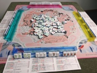 Kawaii Panda American Mahjong 160 Ubin Tema Bambu Mahjong Bunga Mahjong Joker dengan Alas Rak Penggeser Tas Kit Permainan 4-Lapisan