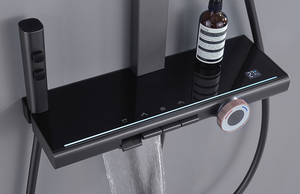 Grifo de ducha moderno con medidor cuadrado de cobre de un solo Mango para baño en hoteles, villas, Apartamentos - Product Image 3