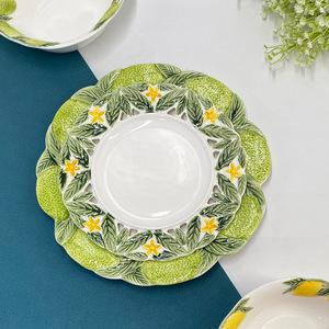 SYL <span class=keywords><strong>Assiette</strong></span> en céramique citron style européen Bol créatif Vaisselle ménagère Fruits Table basse <span class=keywords><strong>Assiette</strong></span> à dessert - Product Image 4