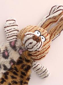 צעצוע כלבים אינטראקטיבי מקטיפה צבעונית עם לוגו בהתאמה אישית, צעצוע לעיסה ומשפר שיניים, צעצוע כלבים עמיד מבד קטיפה וכותנה - Product Image 4