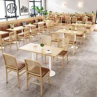 Ensemble de meubles modernes pour hôtel café restaurant cabines en cuir et rotin tables et chaises de restaurant