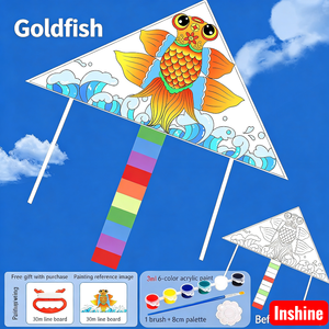 <span class=keywords><strong>Cerf</strong></span>-<span class=keywords><strong>volant</strong></span> DIY pour enfants facile à piloter, kit de peinture et de loisirs créatifs avec 6 couleurs et canne à pêche, parfait pour le plaisir familial en plein air - Product Image 4