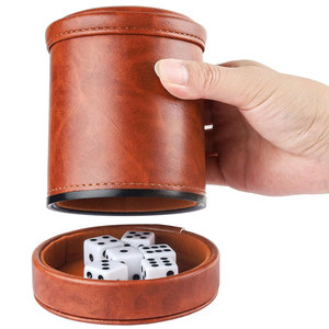 Nouveauté, Meilleure Vente : Gobelet à Dés Rond en Cuir Fait Main de Haute Qualité, Taille et Logo Personnalisables, Jeux de Société, Lot de 4 Pièces, Pour Adultes - Product Image 3