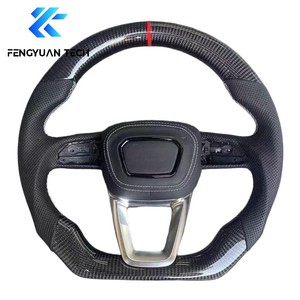 Volante in Fibra di Carbonio Forgiata <span class=keywords><strong>e</strong></span> Pelle Personalizzato per <span class=keywords><strong>Audi</strong></span> A1 A3 A4 A5 A6 A7 RS R8 RS3 C7 Q5 Q7 S3 S5 8V B8 B9 S4 Q3 Q8 TT - Product Image 5