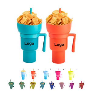 Tasse à <span class=keywords><strong>pop</strong></span>-<span class=keywords><strong>corn</strong></span> de 1000ml avec poignée et porte-grignotage en paille Conteneur de cinéma 2-en-1 Plusieurs couleurs Cinema Party - Product Image 2