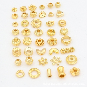 18k 골드 색상 보존 스팽글 라운드 플라워 스탠드 비즈 팔찌 DIY 목걸이 및 액세서리 D93 - Product Image 3