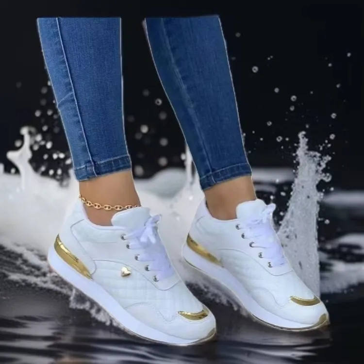 Zapatos deportivos de moda para mujer, zapatillas deportivas elevadas de suela gruesa para correr, zapatos antideslizantes para exteriores de talla grande para mujer, zapatos informales de tenis