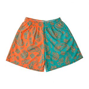 Pantalones Cortos Deportivos Casuales Personalizados de 5 Pulgadas con Forro de Malla Suave de Poliéster, Estampado Paisley por Transferencia Térmica, Bicolor, Transpirables y de Secado Rápido - Product Image 2