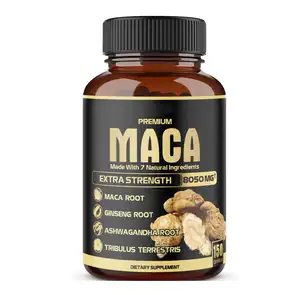 Custom Private Label Strong Man Power Energy Providing Herbal Supplement Maca Root Capsules