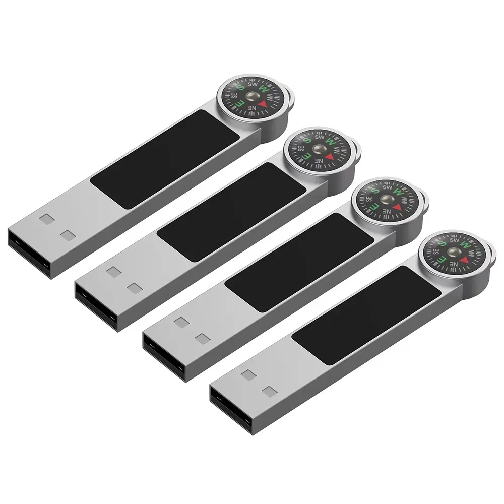 New Custom Metal LED Light USB Flash Pen Drives with Compass (U52)