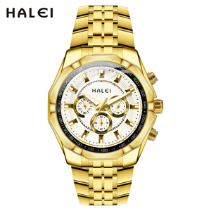 นาฬิกาข้อมือผู้ชาย HALEI รุ่น Octagon ควอตซ์ สายสแตนเลส หน้าปัดอนาล็อก โครโนกราฟ กันน้ำ 3BAR กลไกญี่ปุ่น แบบดรอปชิปปิ้ง - Product Image 3