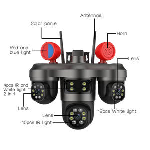 Солнечная камера X1 V380 с тремя объективами, автоматическим отслеживанием движения, поворотным механизмом PTZ, полноцветным ночным видением и двусторонней аудиосвязью. - Product Image 4