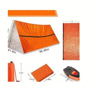 Tente de bivouac d'urgence OEM PE Orange à ouverture rapide automatique quatre saisons, isolation en feuille d'aluminium haute performance - Product Image 3