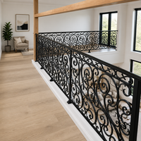 Rampe d'escalier intérieure contemporaine en fer et aluminium, résistante au vent, antirouille, anticorrosion, sûre, sur mesure pour villa, maison, balcon, barrière