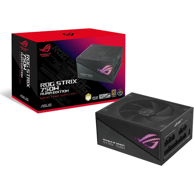 ROG-STRIX-750G-AURA-GAMING 750W Gold Aura Edition Fully Modular Power Supply, 80+ Gold Certified, ATX 3.0 PCIe Gen 5.0 Ready