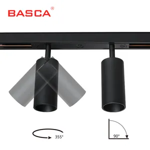 Luz de trilha BASCA 48V LED iluminação interior 10W Refletor LED Cob ajustável comercial cabeça dupla luz de trilha