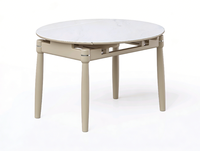 D9918 Meubles de salle à manger ronds en marbre, design moderne et contemporain, solution élégante pour l'hôtellerie et les appartements