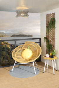 Chaise acupuncture arc-en-ciel moderne en osier plastique, vente en gros - Product Image 3