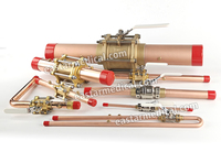 Vanne à boisseau sphérique en laiton pour oxygène médical, conception 3 pièces avec extrémités de tube allongées, NFPA 99, 600 PSI, nettoyée à l'oxygène