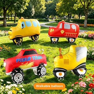 Palloncini in Foil a Forma di Auto Giocattolo, Palloncino Camminante con Ruote, Decorazioni Ecologiche e Durevoli per Feste di Compleanno e Capodanno per <span class=keywords><strong>Bambini</strong></span> - Product Image 1