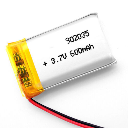 CaoDuRen 1pcs Rechargeable 3.7V 600mAh 902035 Li-Polymer Li Battery JST 2.0 for Mobile Power Charging Treasure Power GPS