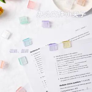 Модный Прозрачный Непрозрачный скользящий зажим с нажимом цветной пластиковый мини-зажим для связывания для коллекционирования студенческой тестовой бумаги