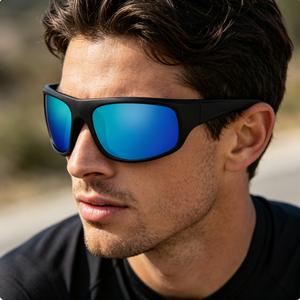 Lunettes de <span class=keywords><strong>soleil</strong></span> de luxe pour hommes, tendances, polarisées, en plastique, unisexes, pour femmes, avec grande monture enveloppante, lunettes de sport - Product Image 6