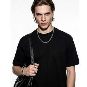 Camiseta de algodón 3D de corte holgado para hombre, estilo urbano informal, básica, sin estampado, para impresión de logotipo personalizado, novedad 2026 - Product Image 1