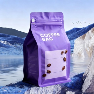 Bolsas de café personalizadas al por mayor con fondo plano, tipo stand-up, con cremallera de aluminio, resellables y con válvula de desgasificación para granos de café OEM - Product Image 3