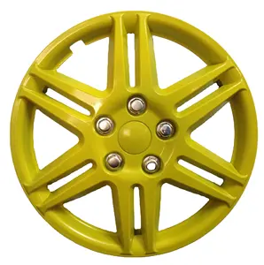 الصين مصنع مباشرة بيع الأصفر غطاء لعجلة السيارة البلاستيك سيارة Hubcaps ABS /PP المواد الكروم/ماتي أسود/لونين 13 14