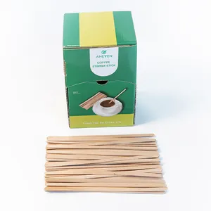 Biodegradable Eco-Friendly Round-End Birchwood Large Wooden Coffee Stir Stick