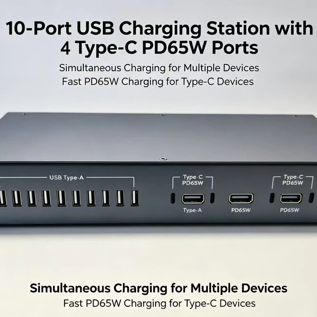 Universal 360W Type C Wall Charger 14 Port Desktop Charger Stand USB C Fast Charging Station for MacBook iPad for Cellphone