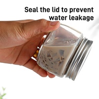 Pot en verre scellé pour la cuisine 500ml Bouteille de distribution de miel pour nid de confiture Pot de stockage d'affichage d'aliments pour la cuisine domestique avec couvercle doré