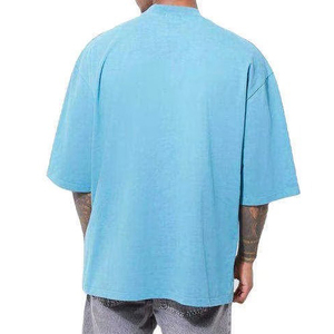 Camiseta Oversize de Alta Calidad a Precio Mayorista, Manga Corta, Cuello Redondo, Color Liso, Tejido Casual, 100% Algodón, Diseño Teñido Liso - Product Image 5