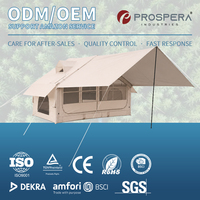 Tente de camping gonflable portable et étanche de 2000 mm pour famille, grande tente de glamping pliable avec auvent pour l'extérieur