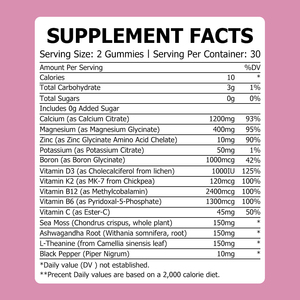 Gomitas de Alta Calidad con Calcio, Magnesio y Zinc, con Pimienta Negra y Musgo Marino, para Reforzar el Sistema Inmunológico y Mejorar la Densidad Ósea - Product Image 2