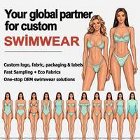 Groothandel op maat gemaakte kant driehoekige bikini gerecycleerde glimmende stof verstelbare strik zeester charme dames badkleding zwempak strand OEM