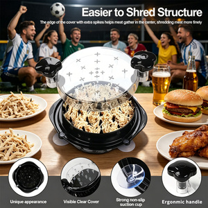 Outil de déchiquetage Chicken Bowl Twist avec 4 ventouses puissantes, en plastique écologique, compatible lave-vaisselle, essentiel pour la maison pour la préparation de burgers - Product Image 1