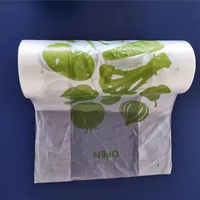 Sac plat en PE transparent réutilisable avec soufflet et fond plat, thermoscellable, avec logo personnalisé pour l'emballage et le stockage alimentaire